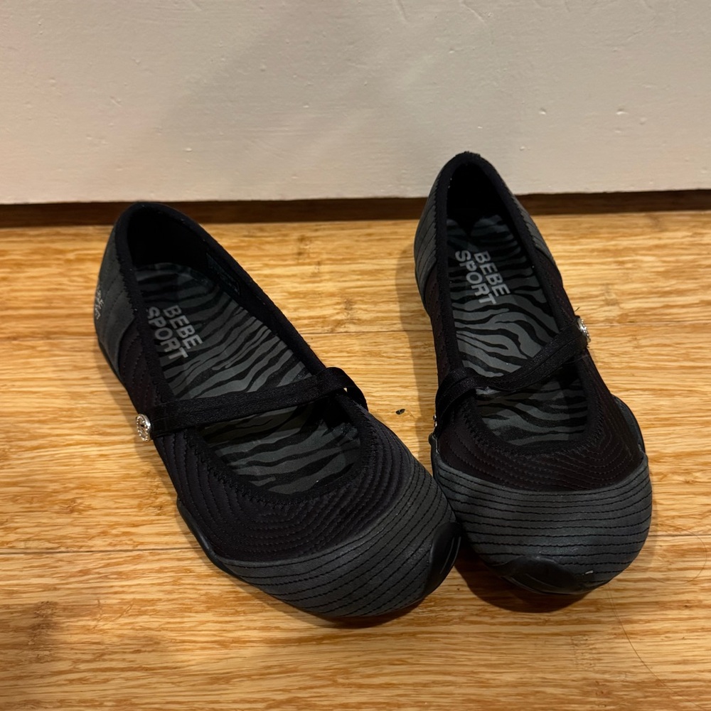 Bebe Sport black sneaker ballet flats